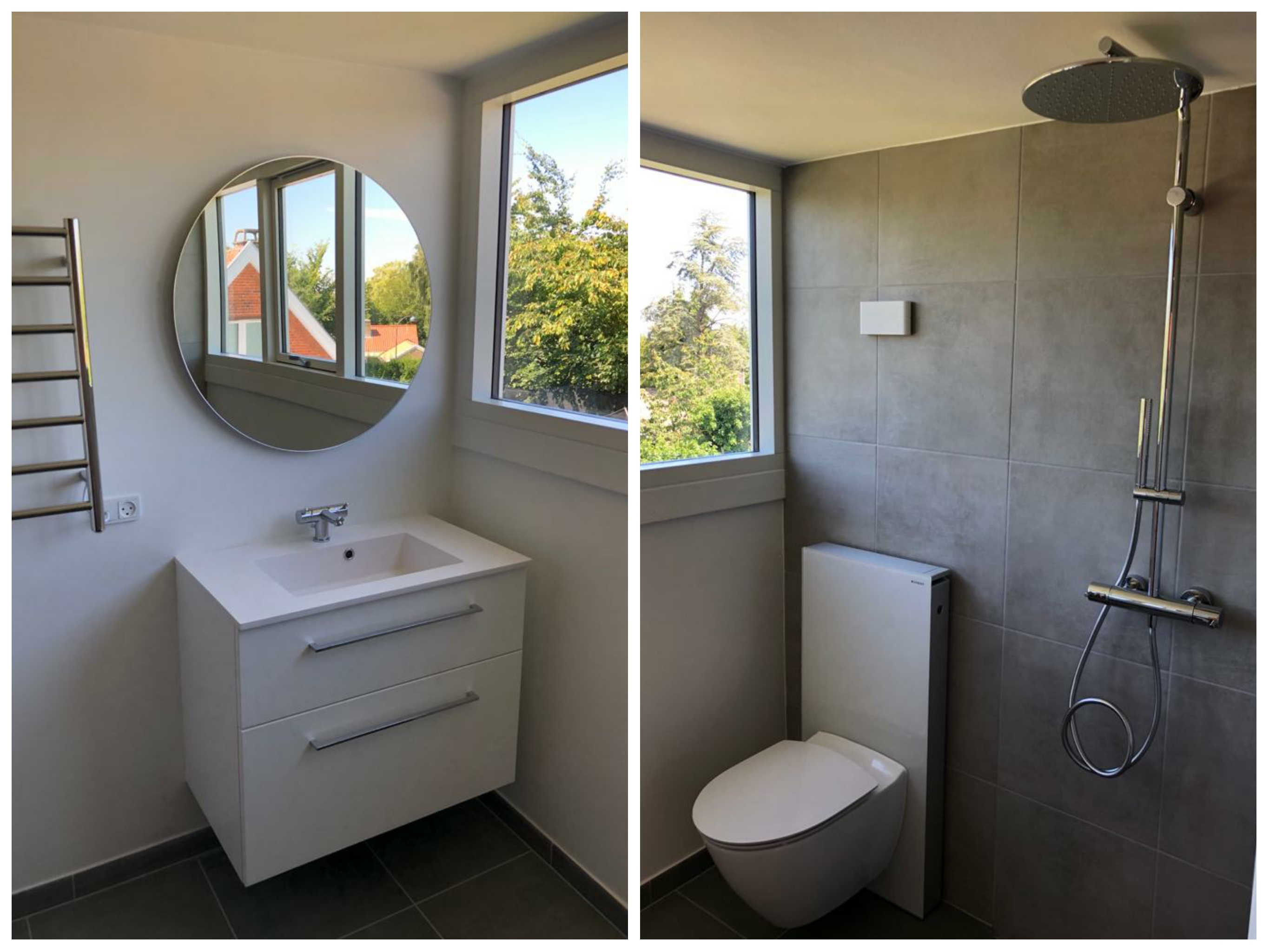 Smukt, stilrent badeværelse